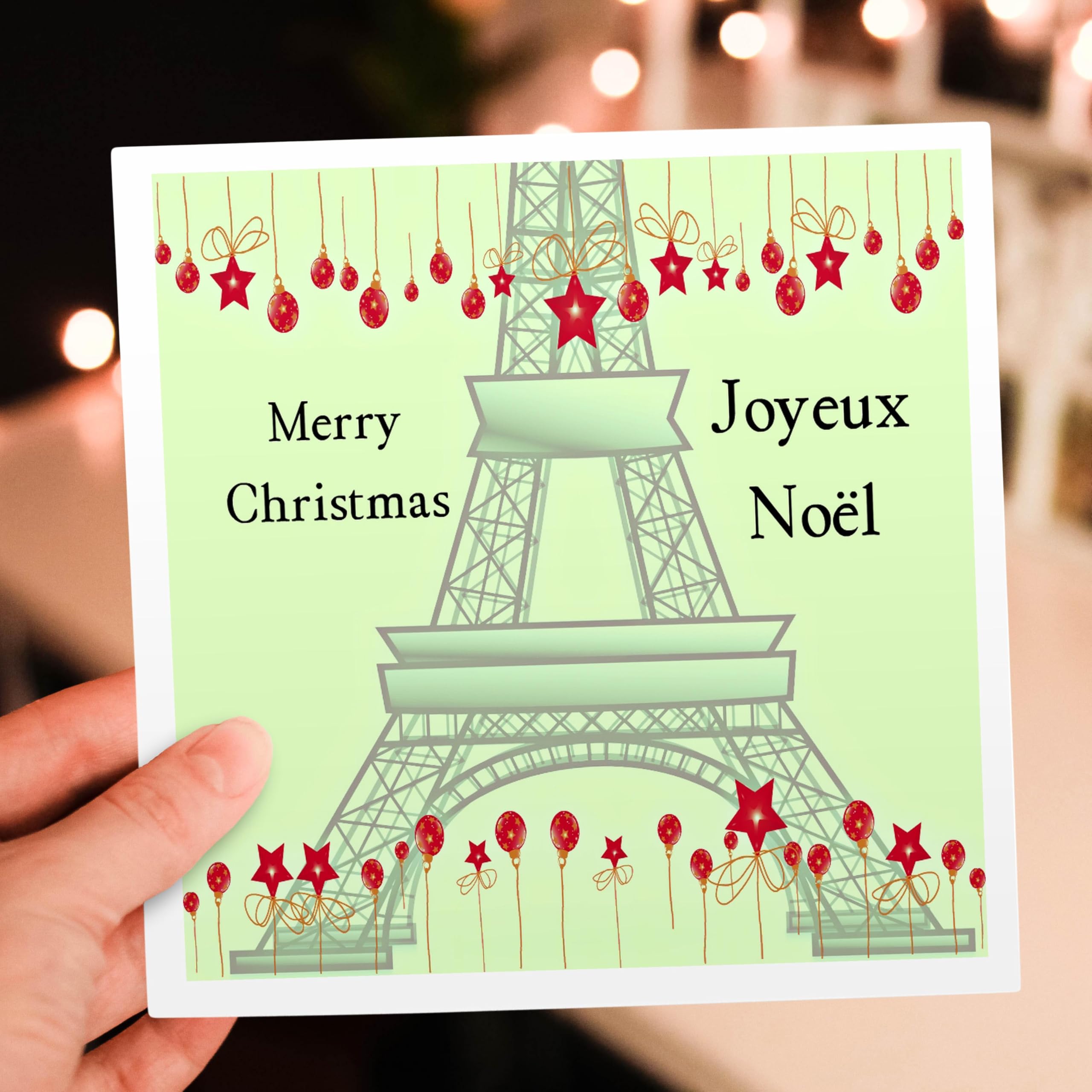 Amazon.com: Joyeux Noel - Merry Christmas in French - Eiffel Tower